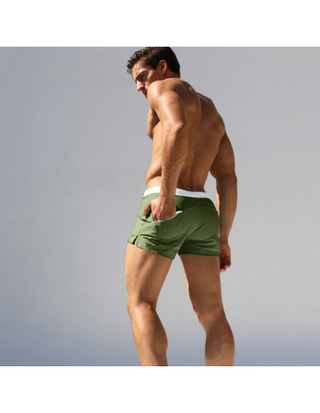 KĄPIELÓWKI MĘSKIE SZORTY BOKSERKI WYGODNE MODNE Z SIATECZKĄ ZIELONE