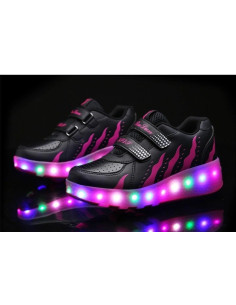 BUTOROLKI BUTY Z ROLKAMI 2 ROLKI NA RZEPY PŁOMIEŃ 2