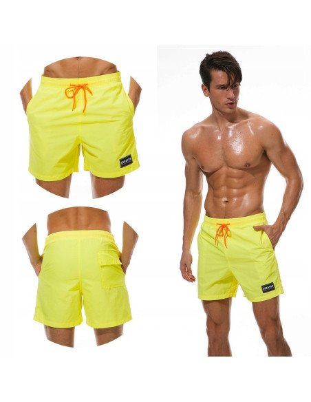 KĄPIELÓWKI MĘSKIE SZORTY SPODENKI KANARKOWE