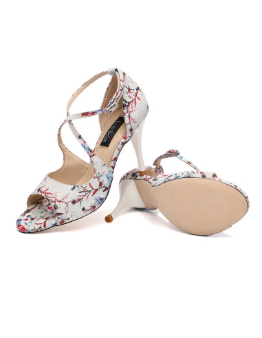 SKÓRZANE BUTY DO TAŃCA TANGO HIGH HEELS FLOWER...