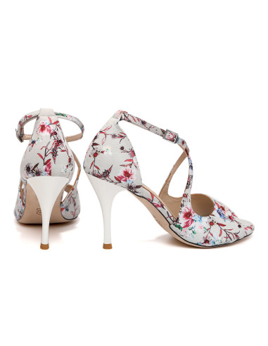SKÓRZANE BUTY DO TAŃCA TANGO HIGH HEELS FLOWER...