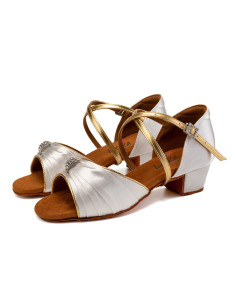 BUTY DO TAŃCA TANECZNE DLA DZIECI BIAŁE SUBTELNE 3,5cm