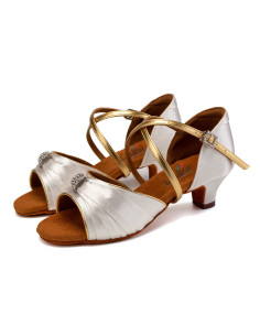 BUTY DO TAŃCA TANECZNE DLA DZIECI BIAŁE SUBTELNE 4cm