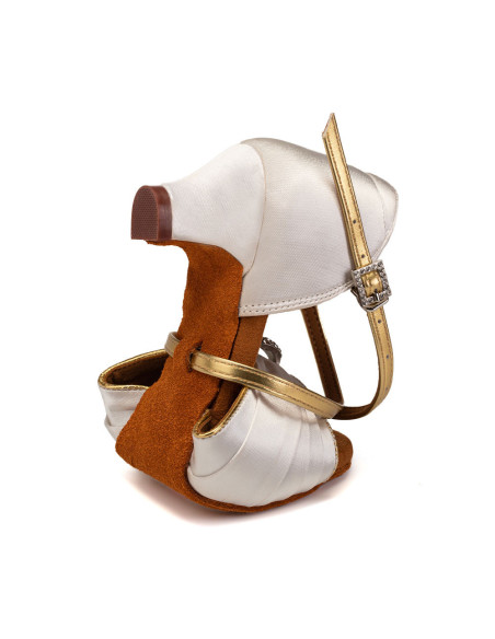 BUTY DO TAŃCA TANECZNE DLA DZIECI BIAŁE SUBTELNE 4cm