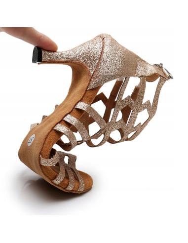 BUTY DO TAŃCA TANECZNE RZYMIANKI SREBRNE 9cm