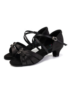 BUTY DO TAŃCA TANECZNE REGULOWANE KLAMRY ZAPINANE BLACK 4cm