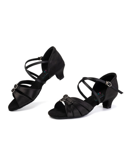 BUTY DO TAŃCA TANECZNE REGULOWANE KLAMRY ZAPINANE BLACK 4cm