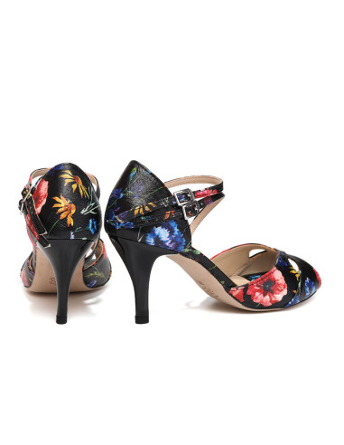 SKÓRZANE BUTY DO TAŃCA TANGO STYLOWE FLOWER...