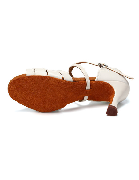 BUTY DO TAŃCA TANECZNE REGULOWANE KLAMRY ZAPINANE BIAŁE 7,5cm