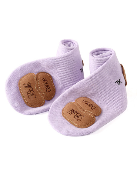 SKARPETKI BALETKI DO TAŃCA BALETU GIMANSTYKA KONTROLOWANY POŚLIZG FIOLETOWE