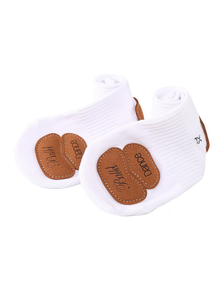 SKARPETKI BALETKI DO TAŃCA BALETU GIMANSTYKA KONTROLOWANY POŚLIZG BIAŁE