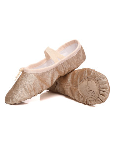 BALETKI DO TAŃCA TRADYCYJNE BALET RYTMIKA ZŁOTE DZIECIĘCE ROZMIAR