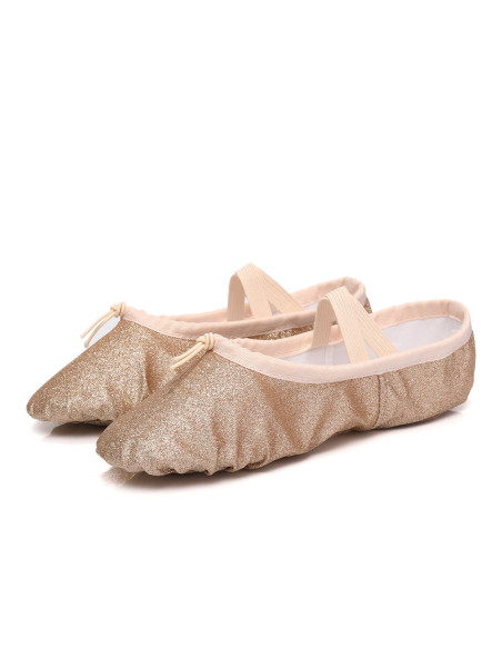 BALETKI DO TAŃCA TRADYCYJNE BALET RYTMIKA ZŁOTE DZIECIĘCE ROZMIAR