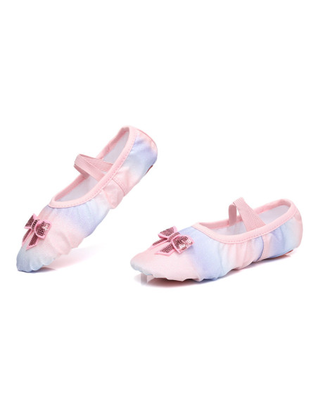 BALETKI DO TAŃCA TRADYCYJNE BALET RYTMIKA PUDROWY RÓŻ DZIECIĘCE ROZMIAR