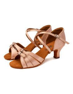 BUTY DO TAŃCA TANECZNE REGULOWANE KLAMRY ZAPINANE DELIKATNE SKIN 5,5cm