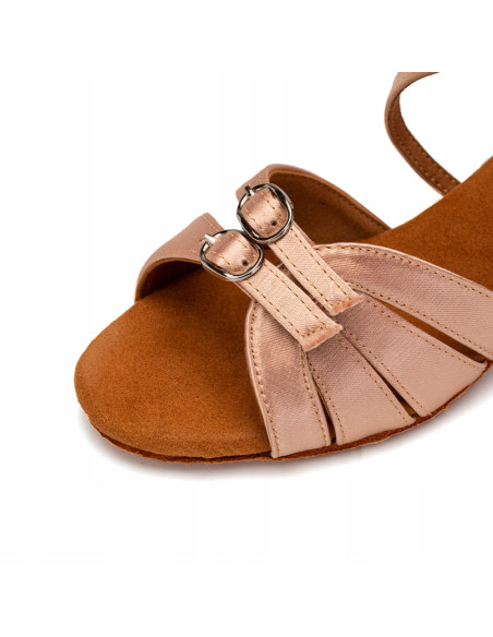 BUTY DO TAŃCA TANECZNE REGULOWANE KLAMRY ZAPINANE DELIKATNE SKIN 7,5cm