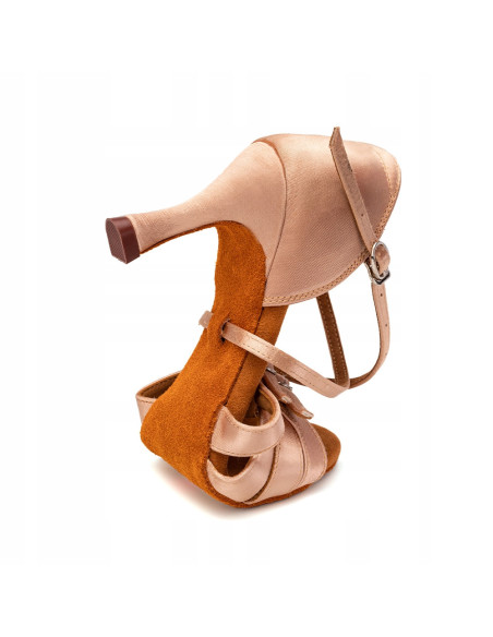 BUTY DO TAŃCA TANECZNE REGULOWANE KLAMRY ZAPINANE DELIKATNE SKIN 7,5cm