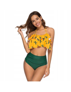 BIKINI STRÓJ KĄPIELOWY WYSOKI STAN FALBANKA