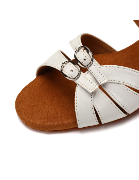 BUTY DO TAŃCA TANECZNE REGULOWANE KLAMRY ZAPINANE BIAŁE DLA DZIECI 4cm