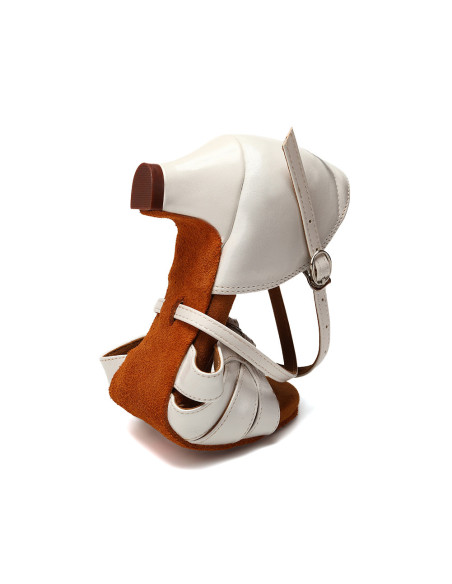 BUTY DO TAŃCA TANECZNE REGULOWANE KLAMRY ZAPINANE BIAŁE DLA DZIECI 4cm