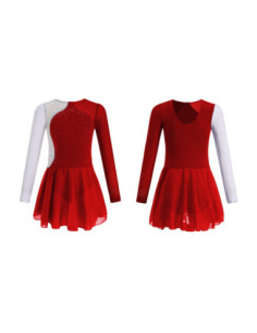 BODY BALETOWE ZE SPÓDNICZKĄ TIULOWĄ STRÓJ DO TAŃCA BALETU ASYMETRYCZNY R170