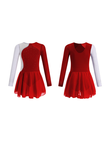 BODY BALETOWE ZE SPÓDNICZKĄ TIULOWĄ STRÓJ DO TAŃCA BALETU ASYMETRYCZNY R170