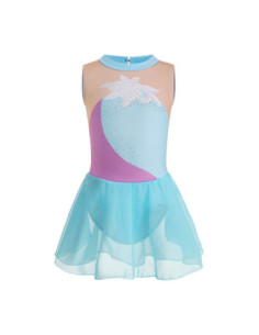 BODY BALETOWE STRÓJ DO BALETU ZE SPÓDNICZKĄ TIULOWĄ BŁĘKITNE CYRKONIE 2