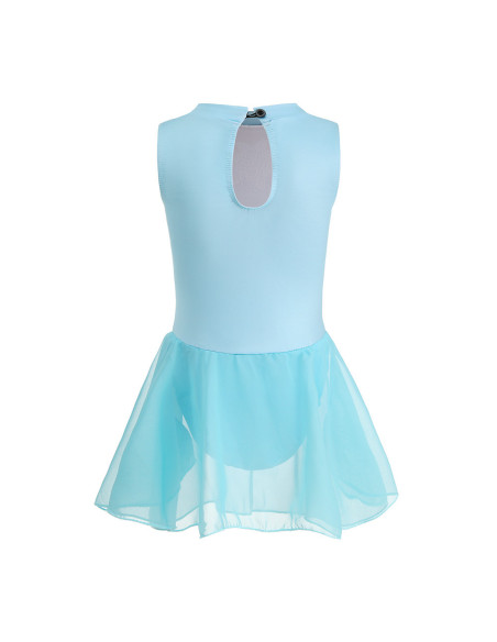 BODY BALETOWE STRÓJ DO BALETU ZE SPÓDNICZKĄ TIULOWĄ BŁĘKITNE CYRKONIE