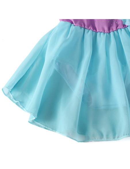 BODY BALETOWE STRÓJ DO BALETU ZE SPÓDNICZKĄ TIULOWĄ BŁĘKITNE CYRKONIE