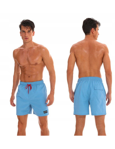 KĄPIELÓWKI MĘSKIE SZORTY SPODENKI BŁĘKITNE