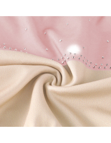 BODY BALETOWE WYSTĘPOWE ZE SPÓDNICZKĄ TIULOWĄ STRÓJ DO TAŃCA BEŻOWE ROZ