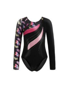 BODY GIMNASTYCZNE BALETOWE Z CYRKONIAMI W JEDNOROŻCE + SPODENKI ROZ 2