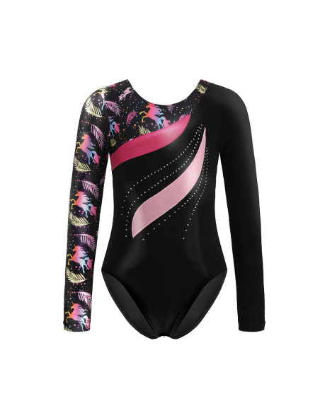 BODY GIMNASTYCZNE BALETOWE Z CYRKONIAMI W JEDNOROŻCE + SPODENKI ROZ