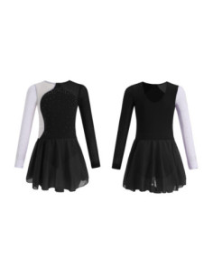 BODY BALETOWE ZE SPÓDNICZKĄ TIULOWĄ STRÓJ DO TAŃCA BALETU ASYMETRYCZNY R170