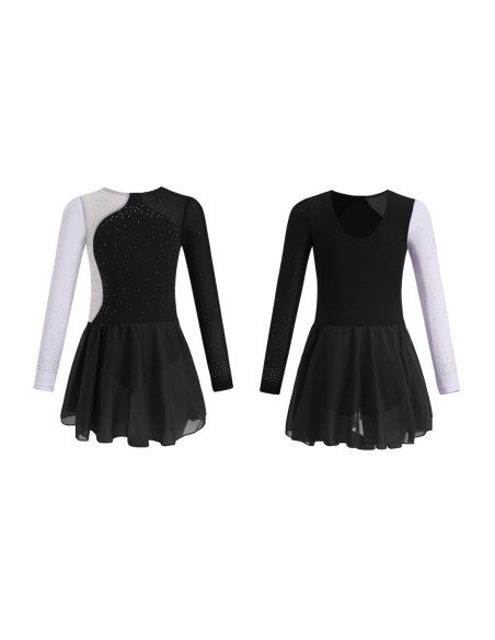 BODY BALETOWE ZE SPÓDNICZKĄ TIULOWĄ STRÓJ DO TAŃCA BALETU ASYMETRYCZNY R170