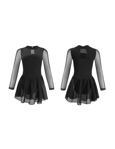 BODY BALETOWE CZARNE ZE SPÓDNICZKĄ TIULOWĄ STRÓJ DO TAŃCA BALETU ROZ