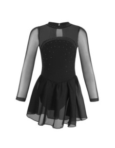 BODY BALETOWE CZARNE ZE SPÓDNICZKĄ TIULOWĄ STRÓJ DO TAŃCA BALETU ROZ 2