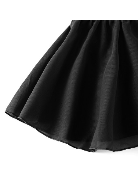 BODY BALETOWE TANECZNE Z TIULOWĄ SPÓDNICZKĄ I CEKINAMI CZARNE ROZMIAR