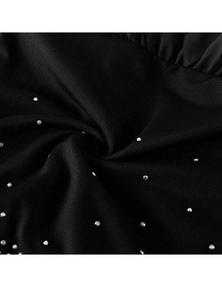 BODY BALETOWE TANECZNE Z TIULOWĄ SPÓDNICZKĄ I CEKINAMI CZARNE ROZMIAR