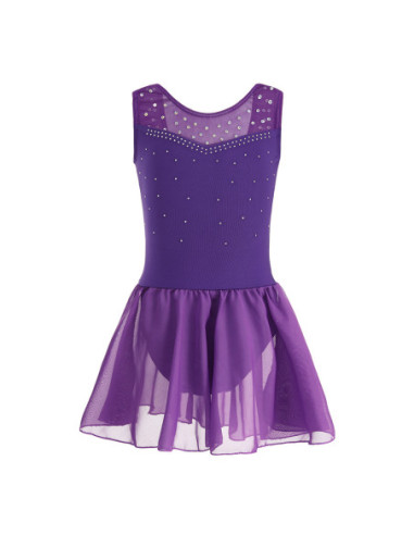 BODY BALETOWE TANECZNE FIOLETOWE Z TIULOWĄ...