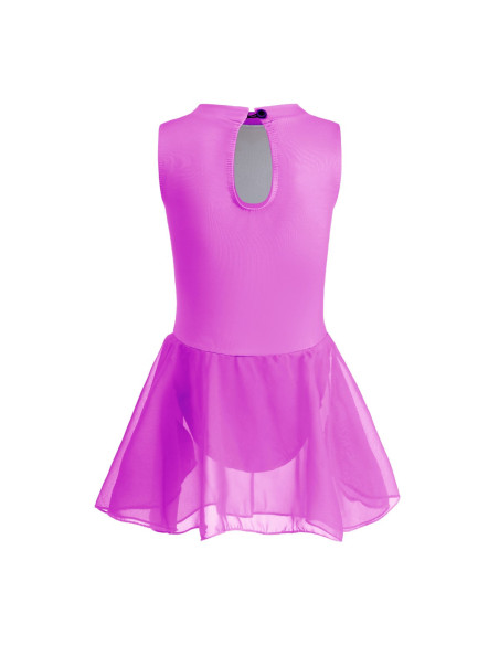 BODY BALETOWE STRÓJ DO BALETU ZE SPÓDNICZKĄ TIULOWĄ FIOLETOWE CYRKONIE