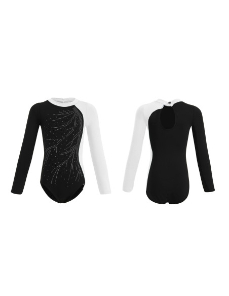 BODY BALETOWE GIMNASTYCZNE BIAŁE ASYMETRYCZNE STRÓJ DO BALETU ROZ