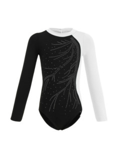 BODY BALETOWE GIMNASTYCZNE BIAŁE ASYMETRYCZNE STRÓJ DO BALETU ROZ 2