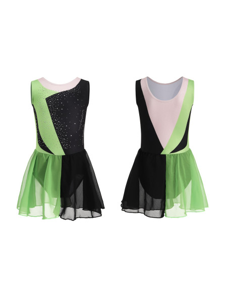 BODY BALETOWE Z DWUKOLOROWĄ SPÓDNICZKĄ STRÓJ DO TAŃCA BALETU ROZMIAR