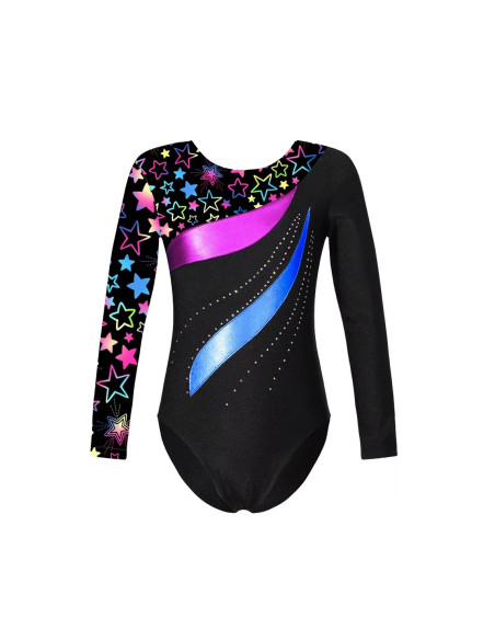 BODY GIMNASTYCZNE BALETOWE Z CYRKONIAMI W GWIAZDKI + SPODENKI ROZ