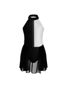 BODY BALETOWE Z TIULOWĄ SPÓDNICZKĄ CZARNO-BIAŁE STRÓJ DO TAŃCA BALETU R.170 2