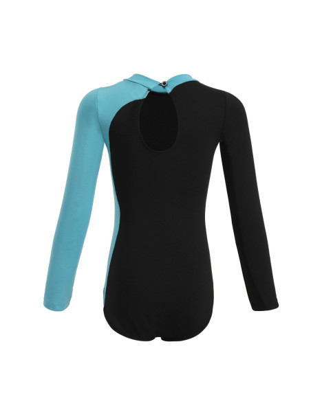 BODY BALETOWE GIMNASTYCZNE TURKUSOWE ASYMETRYCZNE STRÓJ DO BALETU ROZ