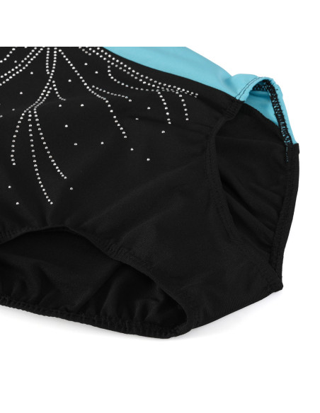 BODY BALETOWE GIMNASTYCZNE TURKUSOWE ASYMETRYCZNE STRÓJ DO BALETU ROZ