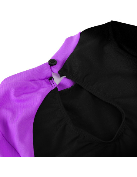 BODY BALETOWE GIMNASTYCZNE FIOLETOWE ASYMETRYCZNE STRÓJ DO BALETU ROZ