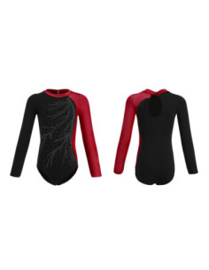 BODY BALETOWE GIMNASTYCZNE BORDOWE ASYMETRYCZNE STRÓJ DO BALETU ROZ
